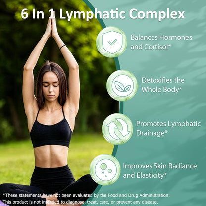 Lymphatic Drainage Drops, 6-IN-1 Lymphatic Complex w. Burdock Dandelion Kelp Cleavers, New Maximum Potency Lymph System Support for Bloat Balance Cortisol Immune Full Body Detox & Skin Vitality JUIWEFKK buy supplements Au