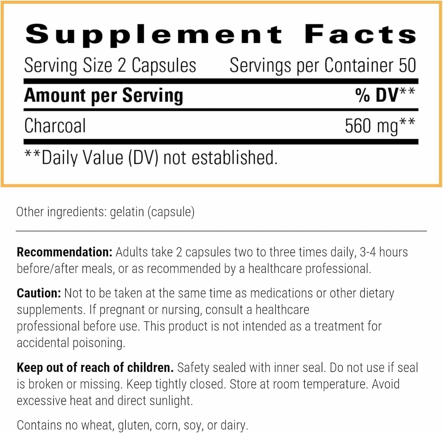 Integrative Therapeutics Activated Charcoal - Digestive & Gut Health Supplement - Effective Gastrointestinal Support - Gluten-Free & Dairy-Free