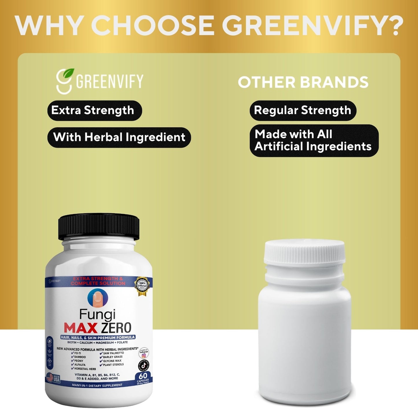 GREENVIFY Fungi Max Zero Hair, Nails & Skin Supplement. (1) GREENVIFY buy supplements Au