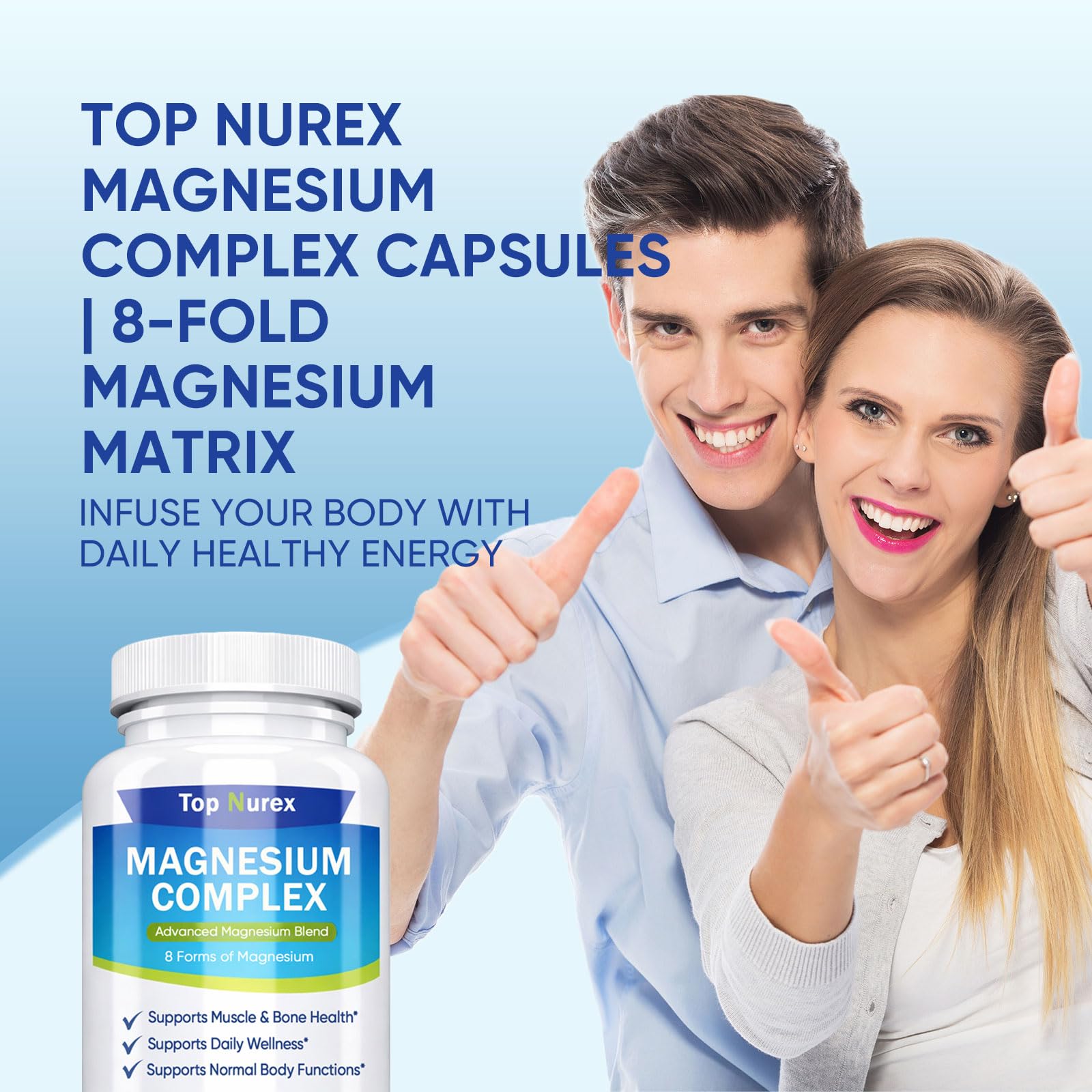 Top Nurex Magnesium Complex 1000 mg, 8-Source Magnesium Blend with Glycinate, Citrate, Malate & Taurate, Vegan Non-GMO Formula, 90 Capsules Kunnozz buy supplements Au