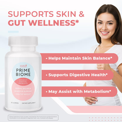 Nature’s NutriWave PrimeBiome Probiotic Gummies – Plant-Based Blend with Inulin, Lion’s Mane, Ginger & More– Non-GMO, No Stimulants, GMP Certified – 30 Gummies, 3 Month Supply Nature’s NutriWaveBuy Supplements Australia