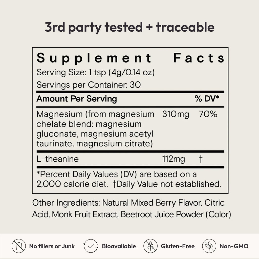 Moon Juice Magnesi-Om Magnesium Powder Supplement - Chelated Magnesium Complex + L-Theanine Blend for Rest, Relaxation & Regularity