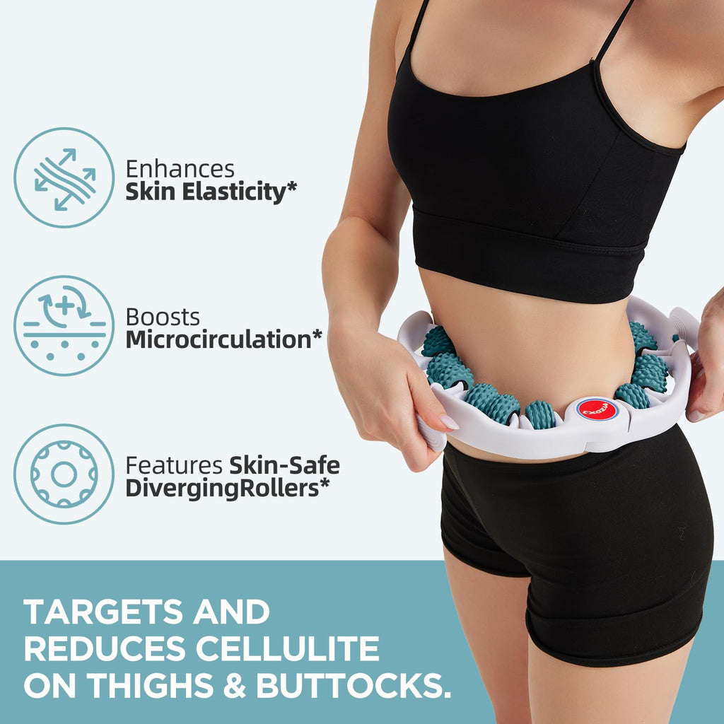 MZDXJ Cellulite Massage Tool - Lymphatic Drainage Massager - Muscle Roller, Deep Fascia Massage, Dimpled Skin Removal, Legs/Thighs/Buttocks, Anti-Cellulite Roller, Smooth Skin (14 Wheel - Green) MZDXJ buy supplements Au