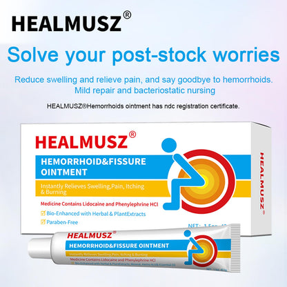 HEALMUSZ Hemorrhoid Fissure Ointment 1.5oz,Fast Relief for Pain, Swelling, Discomfort & Itching,Formulated with 4% Lidocaine and Phenylephrine HCI HEALMUSZBuy Supplements Australia