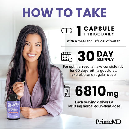 27-in-1 Hair Skin and Nails Vitamins (6810mg) with Biotin 10000mcg - Collagen Supplements for Men and Women - Keratin Supplements with Probiotics