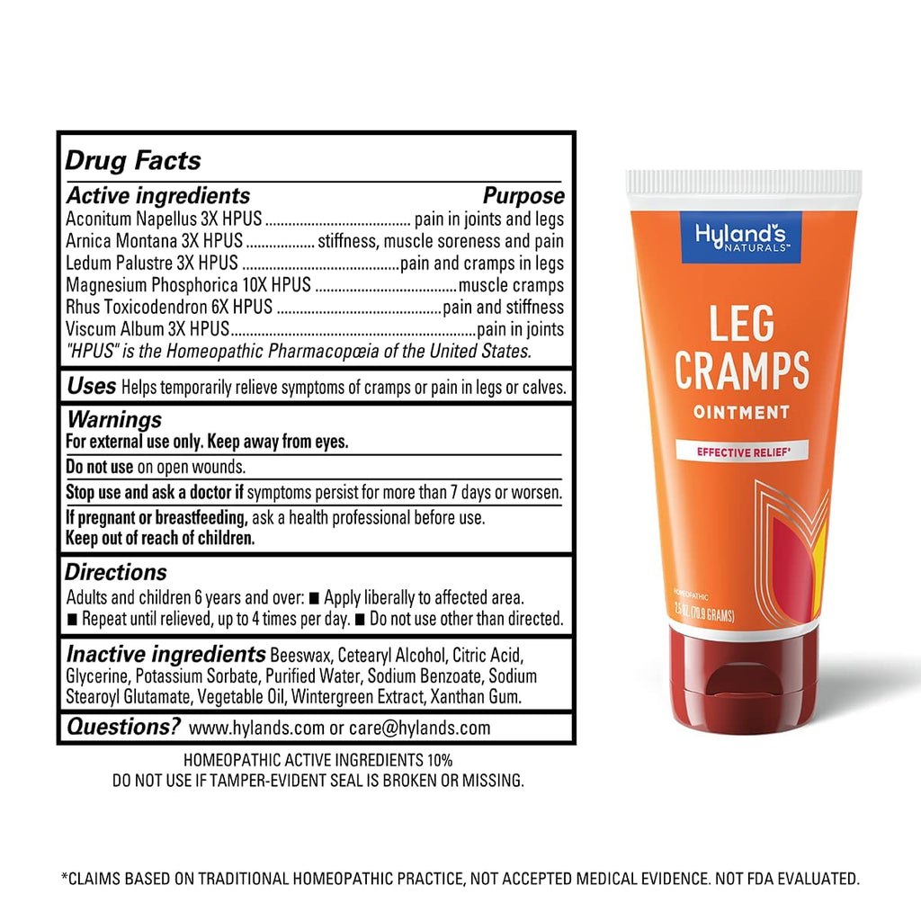 Bundle of Hyland's Leg Cramps Ointment, Arnica Pain Relief Gel, Natural Relief of Calf, Leg and Foot Cramp, 2.5 oz and Leg Cramp Tablets, 100 Count Hyland'sBuy Supplements Australia