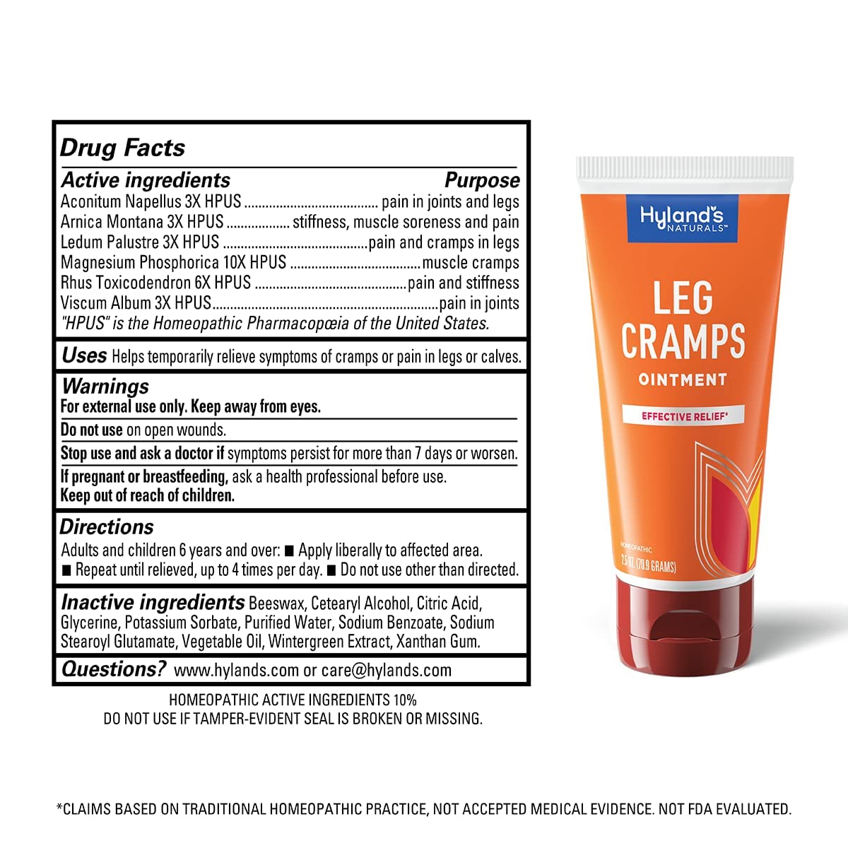 Bundle of Hyland's Leg Cramps Ointment, Arnica Pain Relief Gel, Natural Relief of Calf, Leg and Foot Cramp, 2.5 oz and Leg Cramp Tablets, 100 Count Hyland'sBuy Supplements Australia
