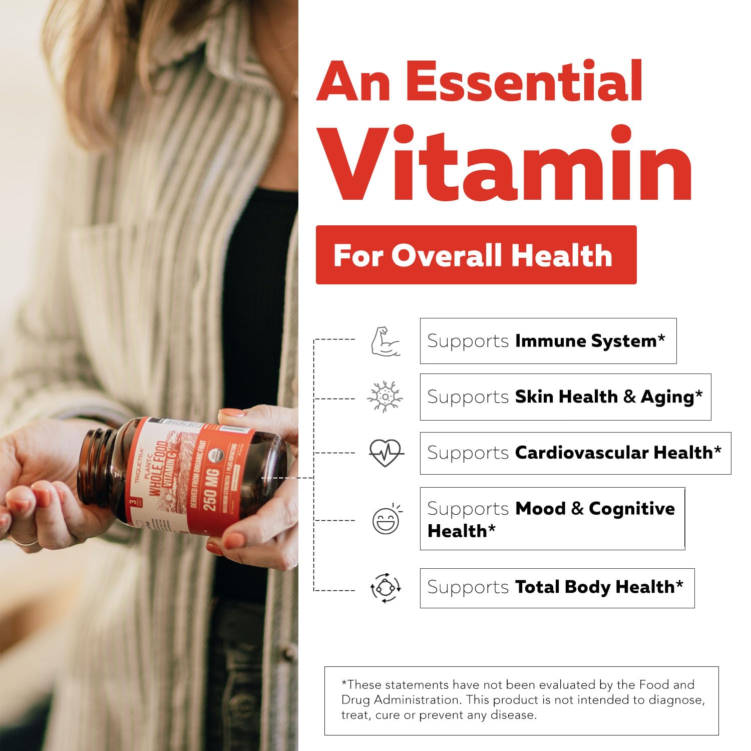 Organic Vitamin C | Whole Food Vitamin C from Fruit Plus Absorption Enhancing Cofactors - Vegan, Enhanced Bioavailability - Immune Support