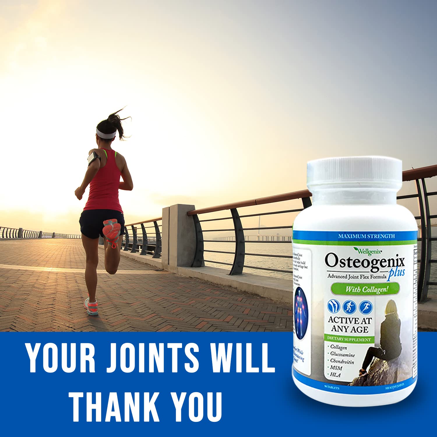 Wellgenix Osteogenix Advanced Joint Flex Formula (90 Ct) - Knee Supplement with Collagen II, Glucosamine, Chondroitin, MSM & HLA - Lubrication & Discomfort Support Tablets for Men & Women WellgenixBuy Supplements Australia