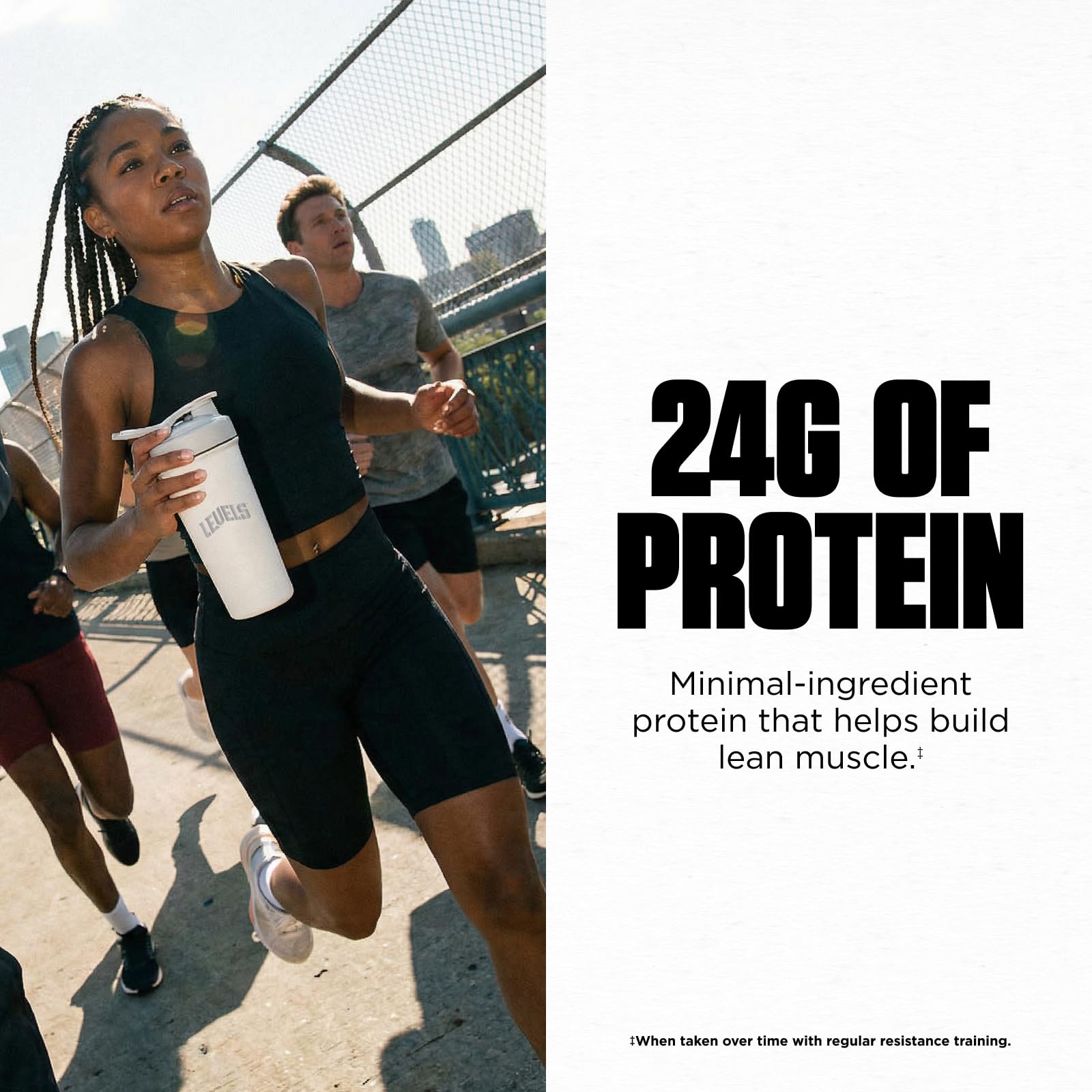 Levels Grass Fed Whey Protein Powder, No Artificials, 24G of Protein, Vanilla Bean, 1LB