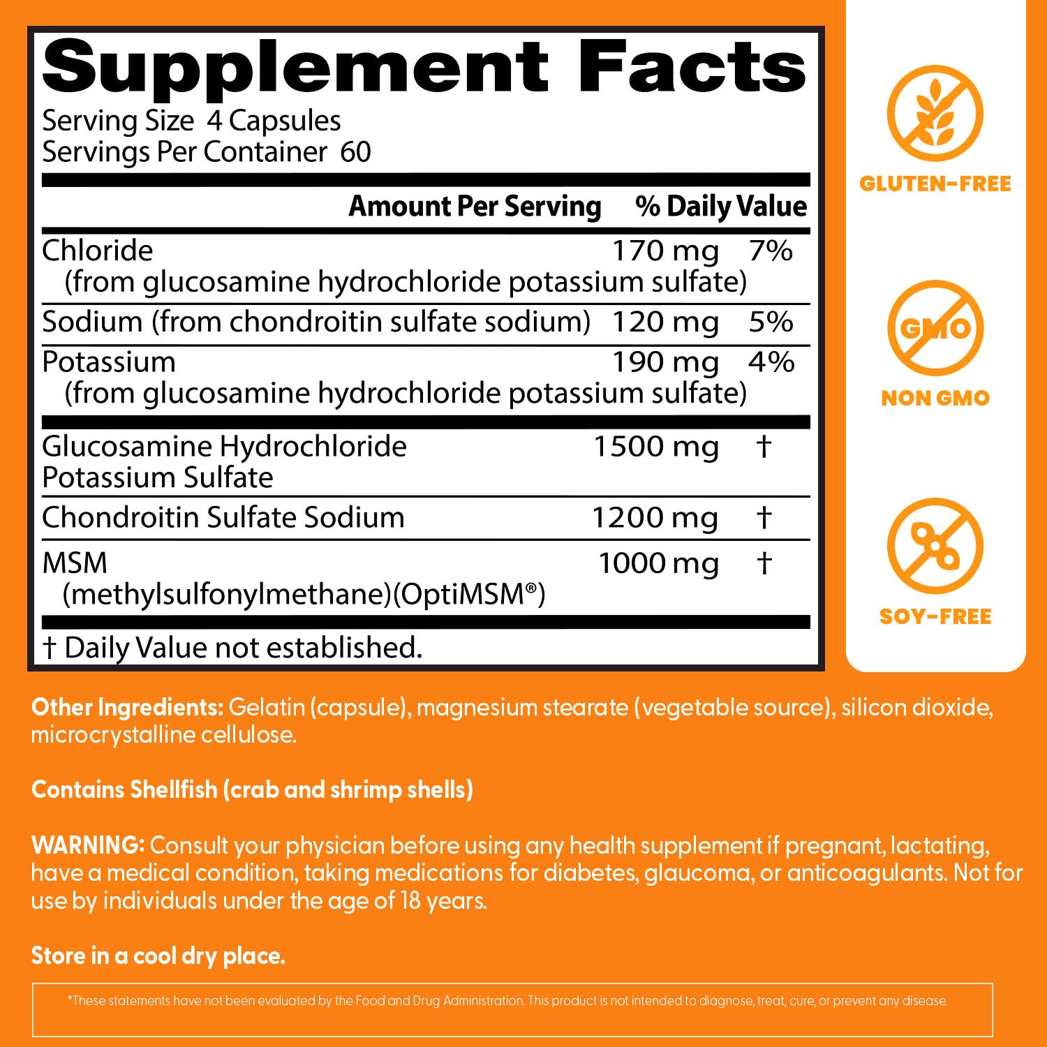 Doctor's BEST Glucosamine Chondroitin MSM - Joint Health Support Supplement for Women & Men, Nutritional Support for Joint Strength, Hair, Skin, & Nails