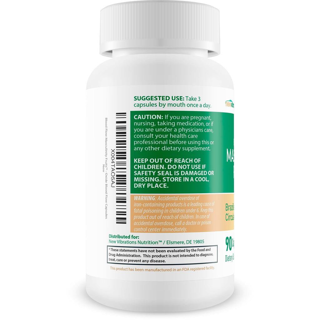 Masculinity Fruits for Bloodflow - Our Best Brazilian Blood Circulation Supplements for Men - Boost Blood Flow Circulation Supplement - Cayenne Pepper Pills Gingko Biloba Blood Flow Vitamins for Men New Vibrations Nutrition buy supplements Au