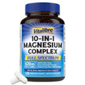 Vitalibre 10 in 1 Magnesium Complex, 420mg Elemental Magnesium | Ultra Strength, Max Absorption | Chelated Magnesium Supplement for Nerves, Bone & Heart Health | Non-GMO, 120 Vegan Capsules VitalibreBuy Supplements Australia