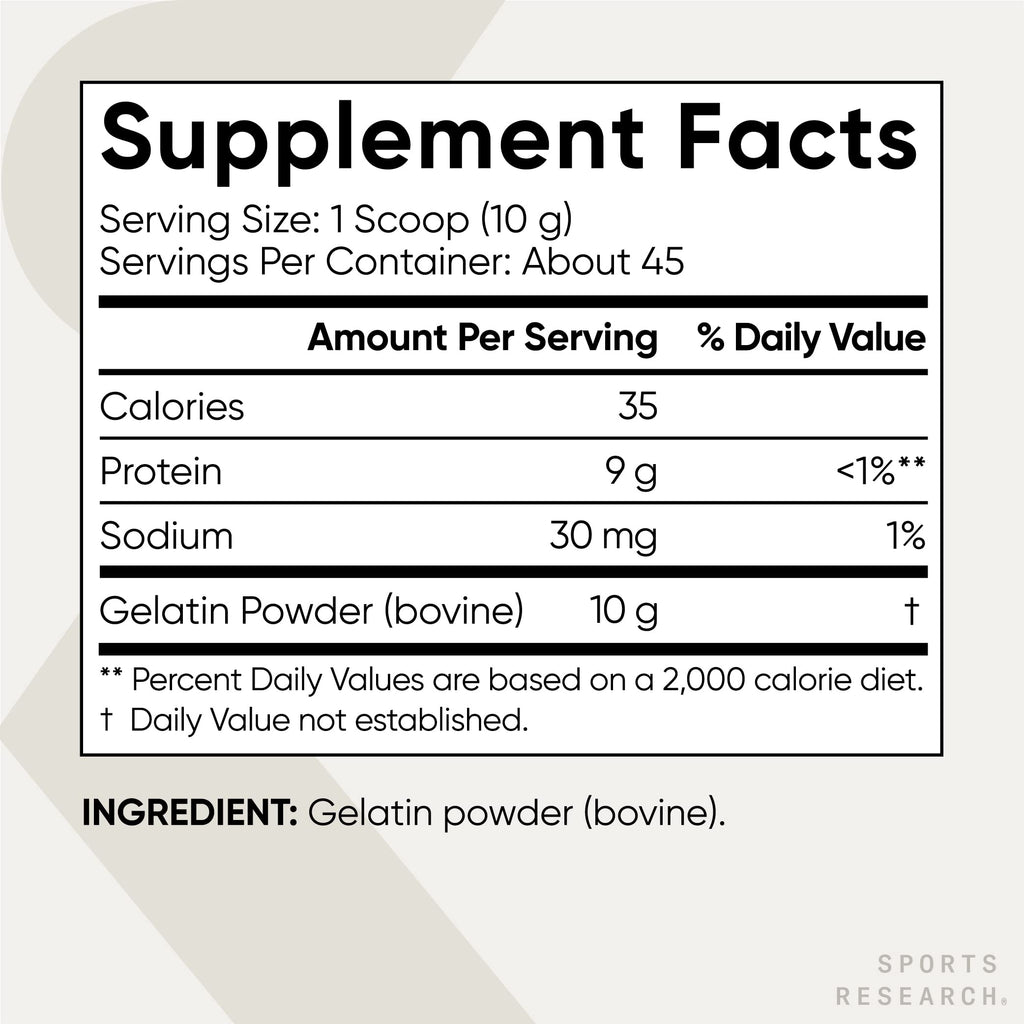 Sports Research Gelatin Collagen Cooking Powder - Sourced from Pasture Raised Cows | Great for Cooking and Baking - Certified Keto Friendly and Non-GMO Sports Research buy supplements Au