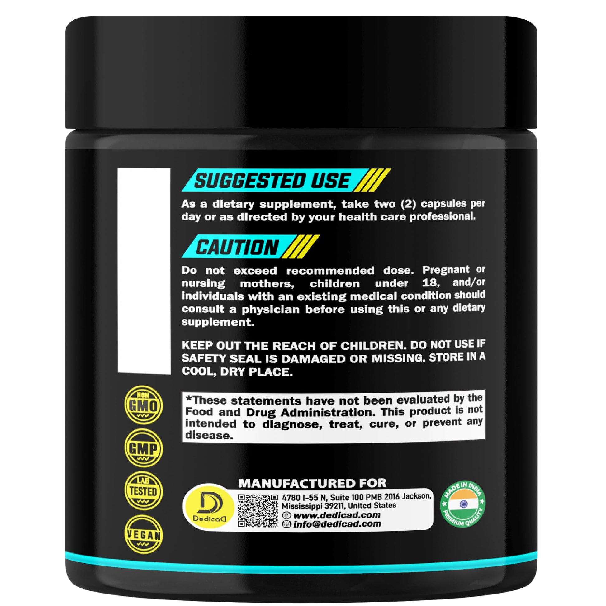 DEDICAD 500Mg Lactoferrin Supplement - 120 Capsules for 2-Month Supply DEDICAD buy supplements Au
