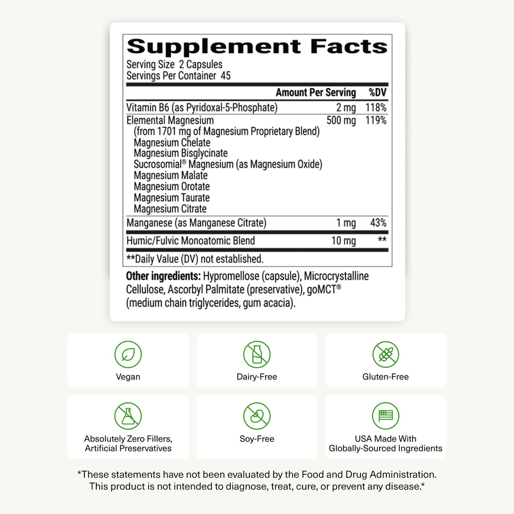 BIOptimizers Magnesium Breakthrough Supplement with 500mg - 7 Forms of Magnesium: Glycinate, Malate, Citrate, and More - Natural Support for Sleep and Cognitive Function -90 Capsules- Calming Vitamins BIOptimizers buy supplements Au