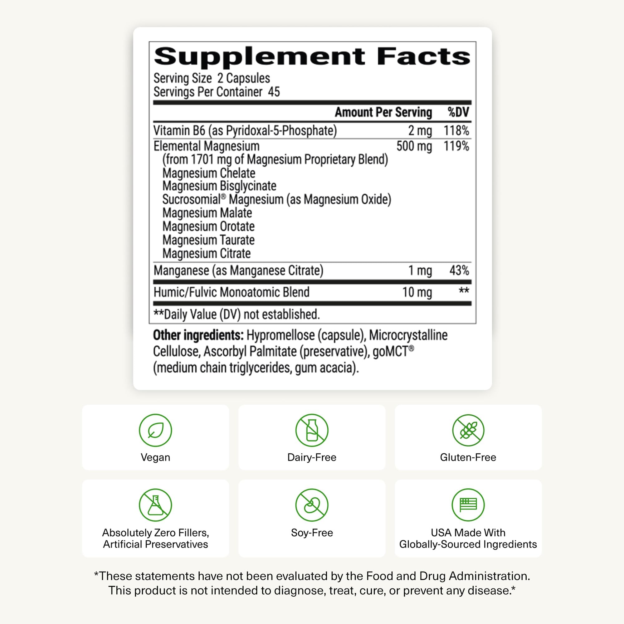 BIOptimizers Magnesium Breakthrough Supplement with 500mg - 7 Forms of Magnesium: Glycinate, Malate, Citrate, and More - Natural Support for Sleep and Cognitive Function -90 Capsules- Calming Vitamins BIOptimizers buy supplements Au