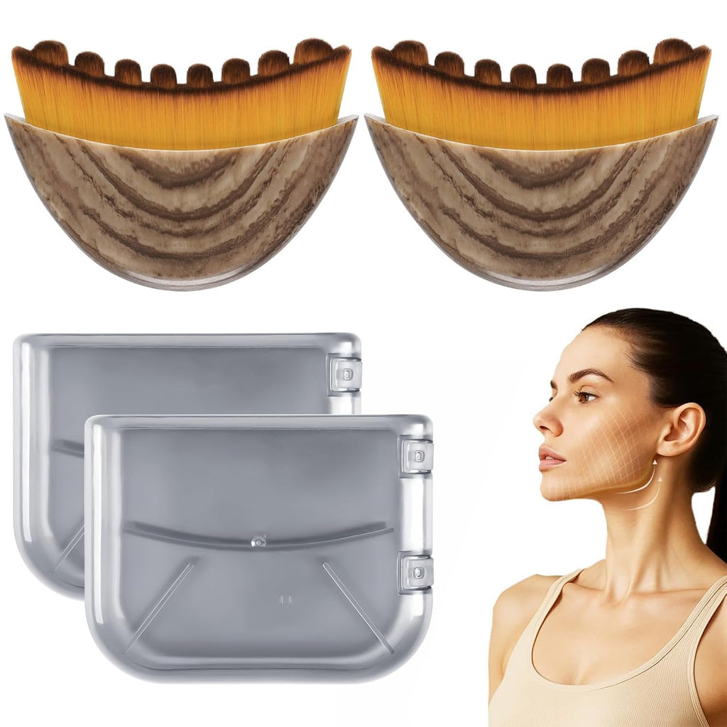 JBSZTH 2-Pack Lymphatic Contour Face Brush, Lymphatic Drainage & Contour Face Massage Brush Set for Gua Sha, Puffiness Reduction, Glowing Skin, Gentle Daily Facial and Body Massage Tool JBSZTH buy supplements Au