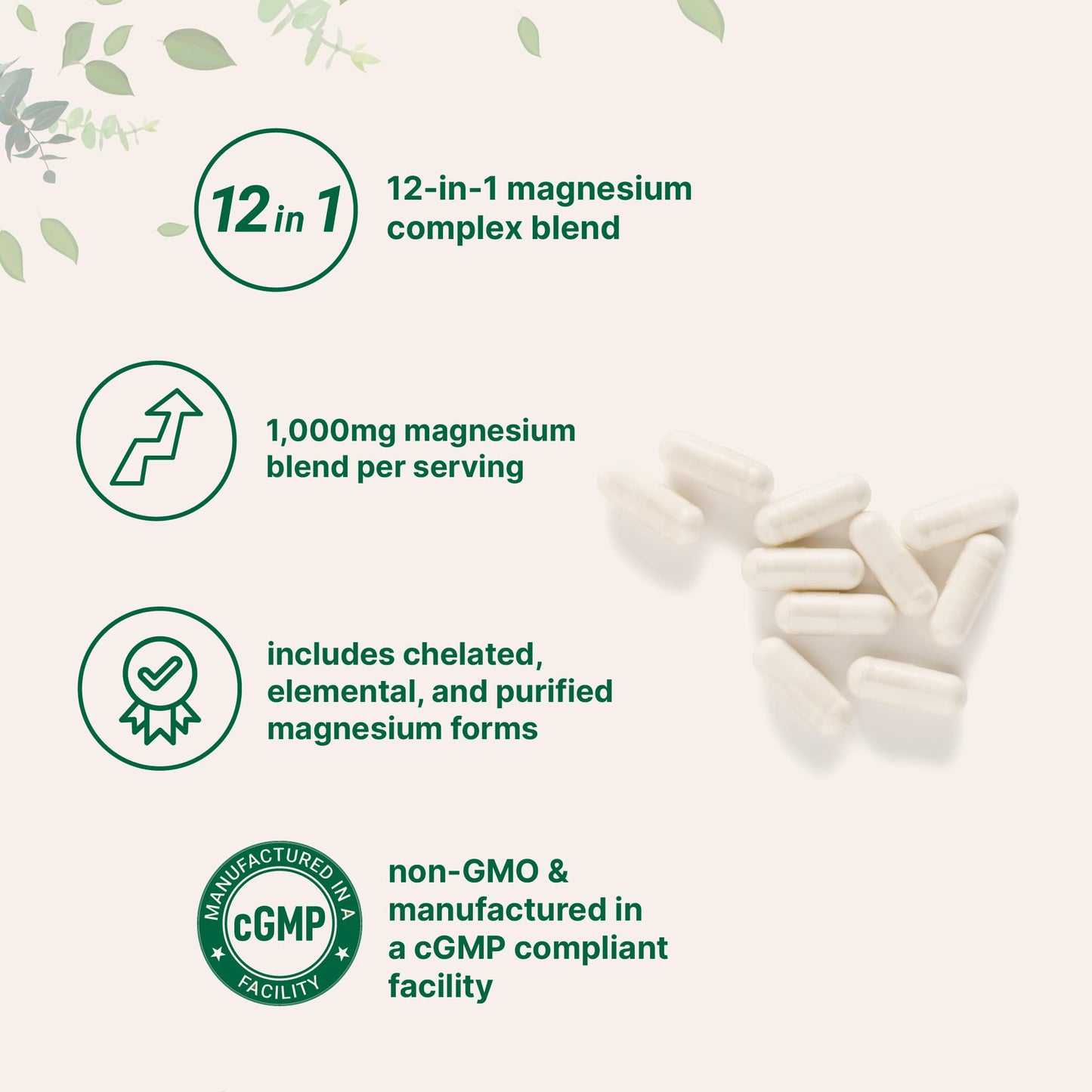 Micro Ingredients 12‑in‑1 Magnesium Complex 1000 mg, 240 Capsules – Magnesium Glycinate, Citrate, Taurate, Malate & More – High Absorption Formula for Men & Women – Chelated & Purified Micro Ingredients buy supplements Au
