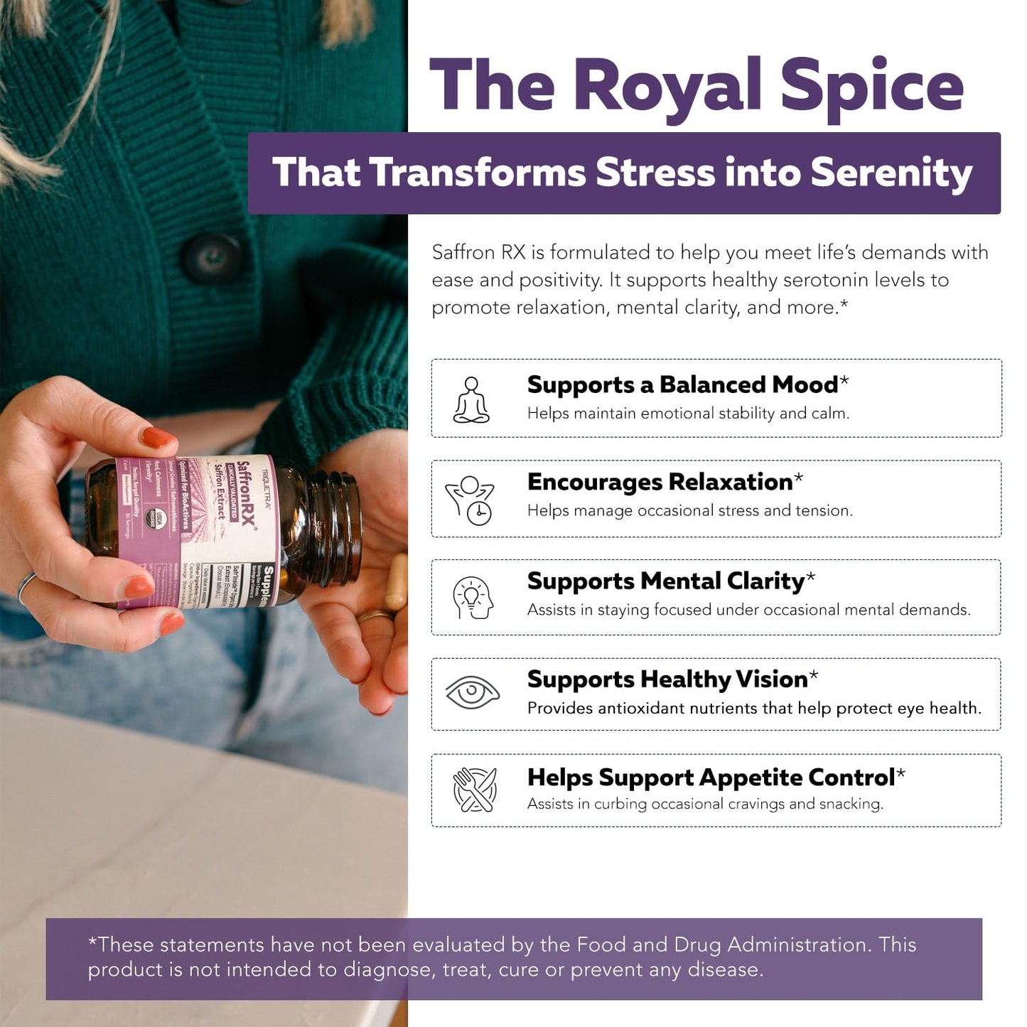 Organic Saffron Extract: Optimized Extract with Safromotivines, Safranal, and Crocins – Clinically Studied | Premium Persian Sargol Quality | Supports Mood,