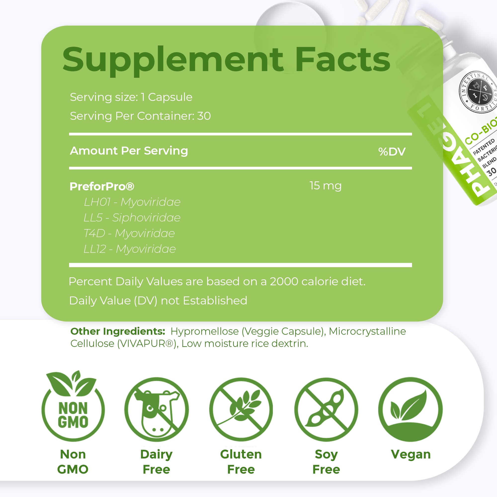 Intestinal Fortitude Phage 1 - Ultimate Gut Health Supplement, Total Restore Intestinal Defense, Patented Bacteriophage Blend for Gut Support, Digestive & Immune System Health, Destroy Bad Bacteria Intestinal FortitudeBuy Supplements Australia