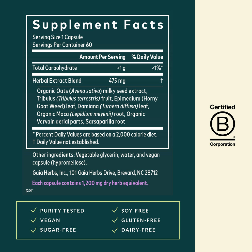 Gaia Herbs Womens Libido - Supports Energy to Maintain Healthy Libido* - with Tribulus & Horny Goat Weed - 60 Vegan Liquid Phyto-Caps (60 Servings) Gaia HerbsBuy Supplements Australia
