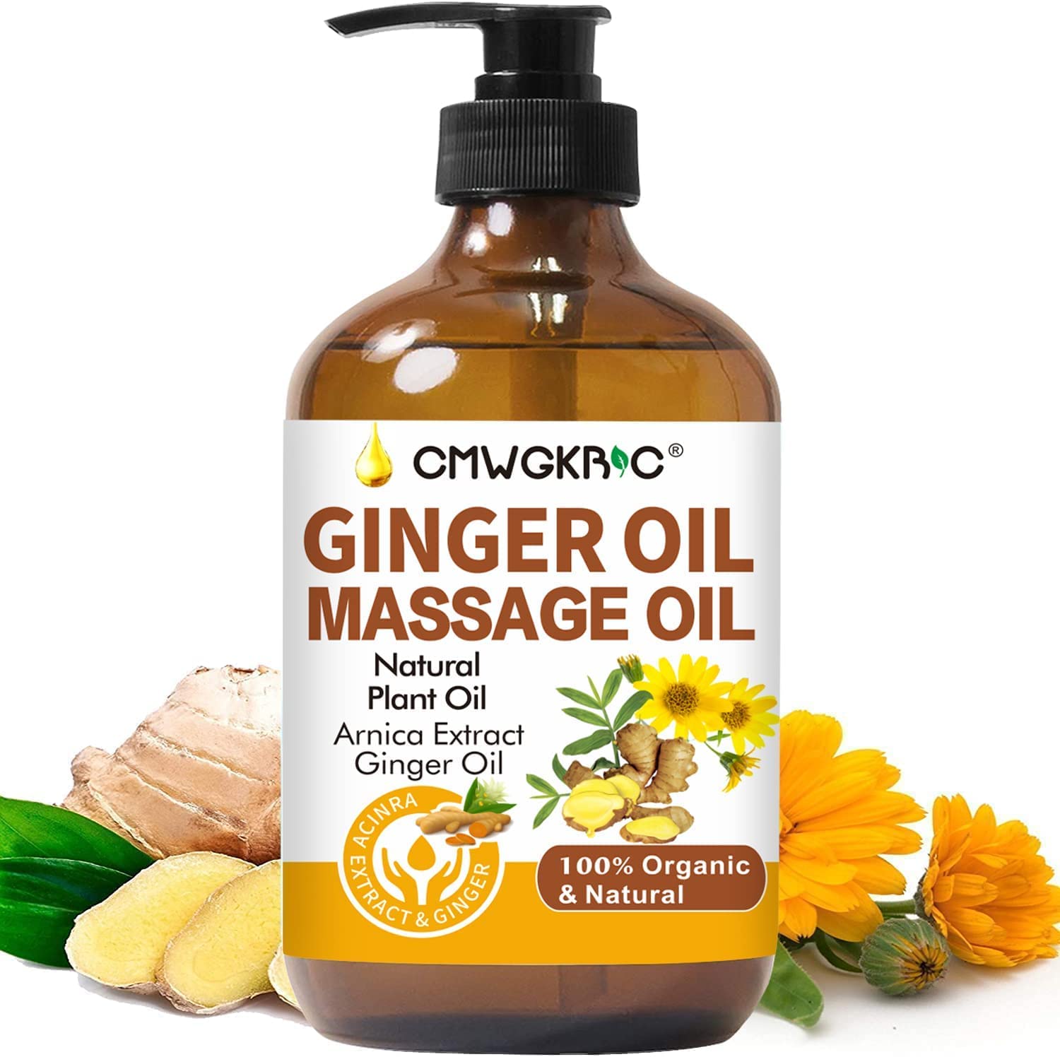 Ginger Oil,Ginger Massage Oil for Lymphatic Drainage,Natural Body Oil for Skin,Arnica Oil,Sore Muslce Massage Oil,Spa Ginger Oil-Warming and Relaxing for Mothers Day Gifts for Wife,Fathers Day Gift CMWGKBC buy supplements Au