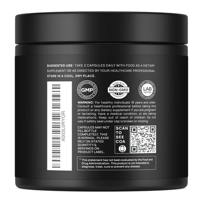 16x Strength Lions Mane Supplement Capsules Super Nootropic w. Ashwagandha & Rhodiola - Highest Potency 16:1 Lion's Mane Mushroom Extract 50% Polysaccharides