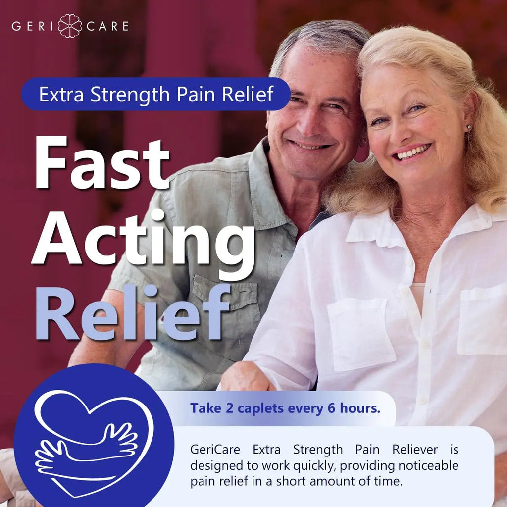 GeriCare Pain Reliever Extra Strength Caplets – 100 Count – Acetaminophen 250mg, Aspirin 250mg (NSAID), Caffeine 65mg – Powerful Triple-Action Formula for Headaches, Migraines & Minor Aches (2 Pack) GeriCareBuy Supplements Australia