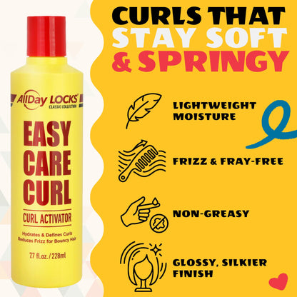 AllDay Locks Classic Easy Care Curl Activator - Activator Product for Curly Hair, Defines & Moisturizes Strands, Milky Cream Product for Men and Women, Easy Curling and Styling - 7.7 oz Bottle AllDay LocksBuy Supplements Australia