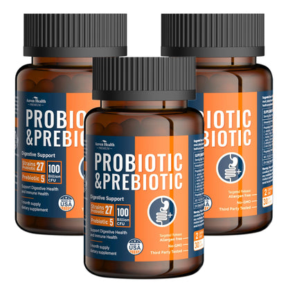Anven Health 100 Billion Probiotics for Men and Women 27 Strains 5 Organic Prebiotics for Gut Digestive & Immune Health, Supports Diarrhea Gas Bloating
