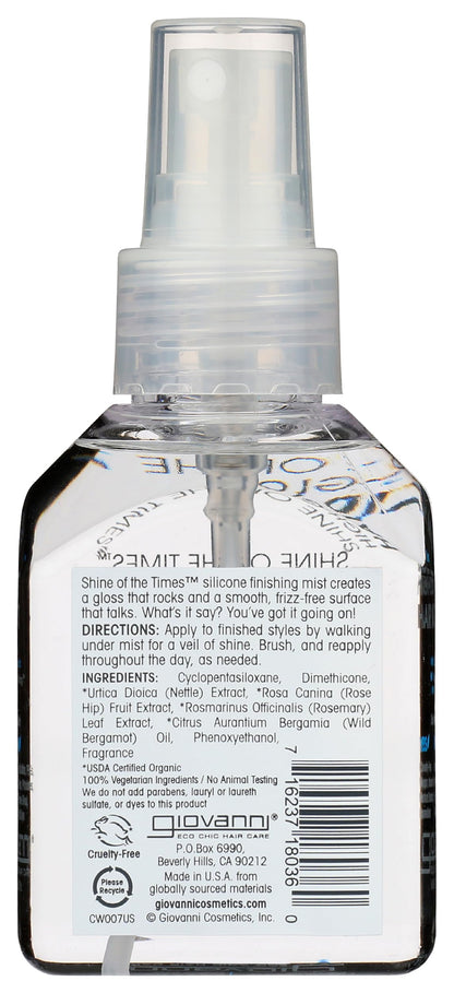 GIOVANNI Shine of the Times Finishing High-Gloss Hair Mist - Anti Frizz Hair Products, Color Safe, Salon Quality, Cruelty-Free, No Parabens, Infused with Natural Botanical Ingredients - 4.3 oz GIOVANNIBuy Supplements Australia