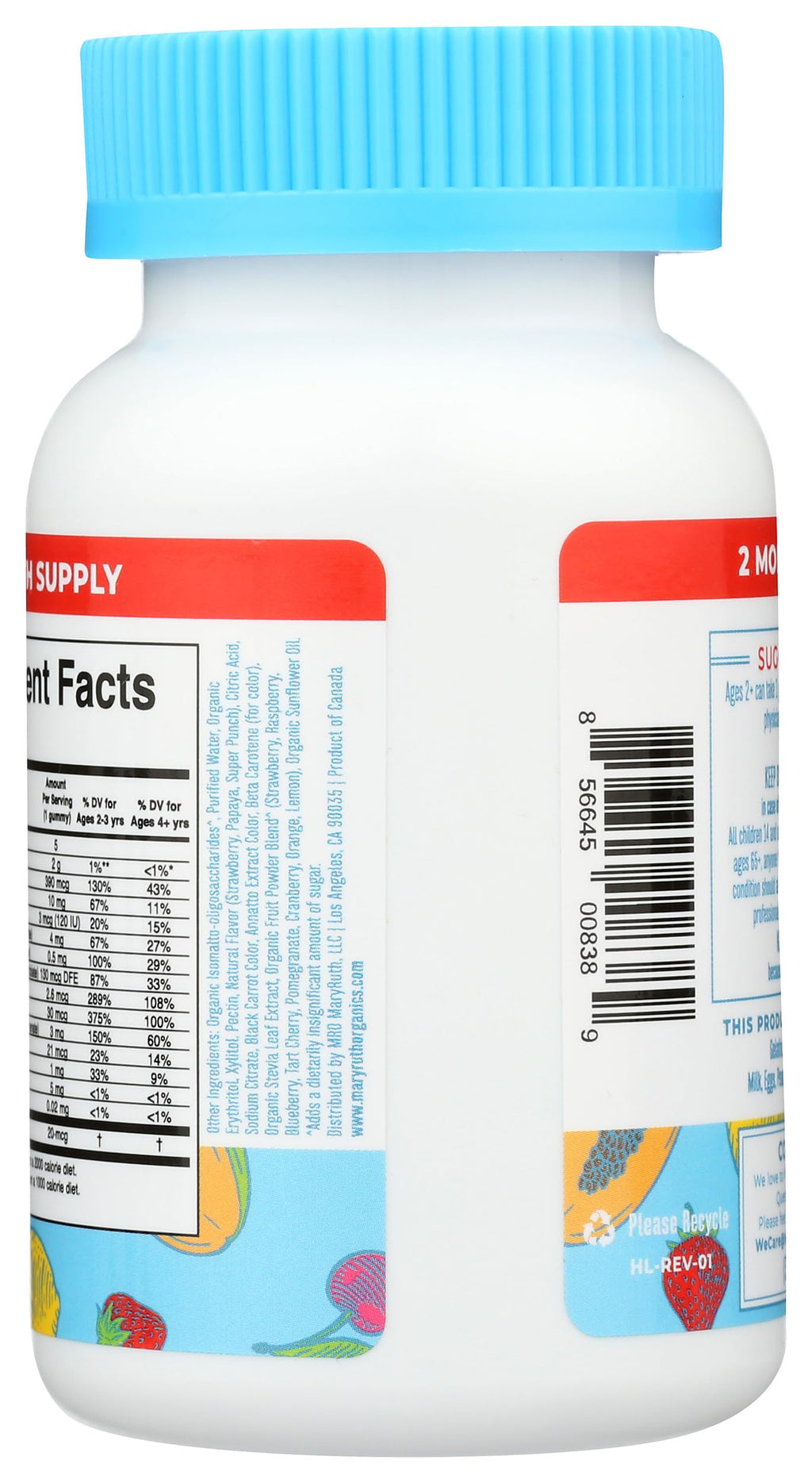 MARYRUTH'S Kids Vitamins | Multi | Sugar Free | 2 Month Supply | Kids Multivitamin Gummies for Ages 2+ | Vegan | Only 1 Gummy a Day | 60 Count