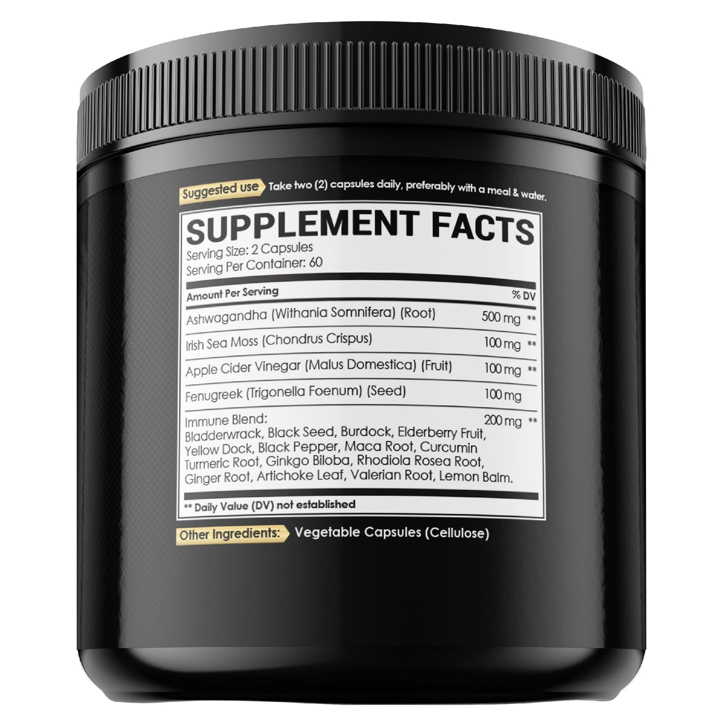 NUQIIT Organic Ashwangdha Capsules 15000mg Irish Sea Moss Apple Cider Vinegar & More - Support Brain Health, Strength & Immune System - 120 Vegan Capsules NUQIIT buy supplements Au