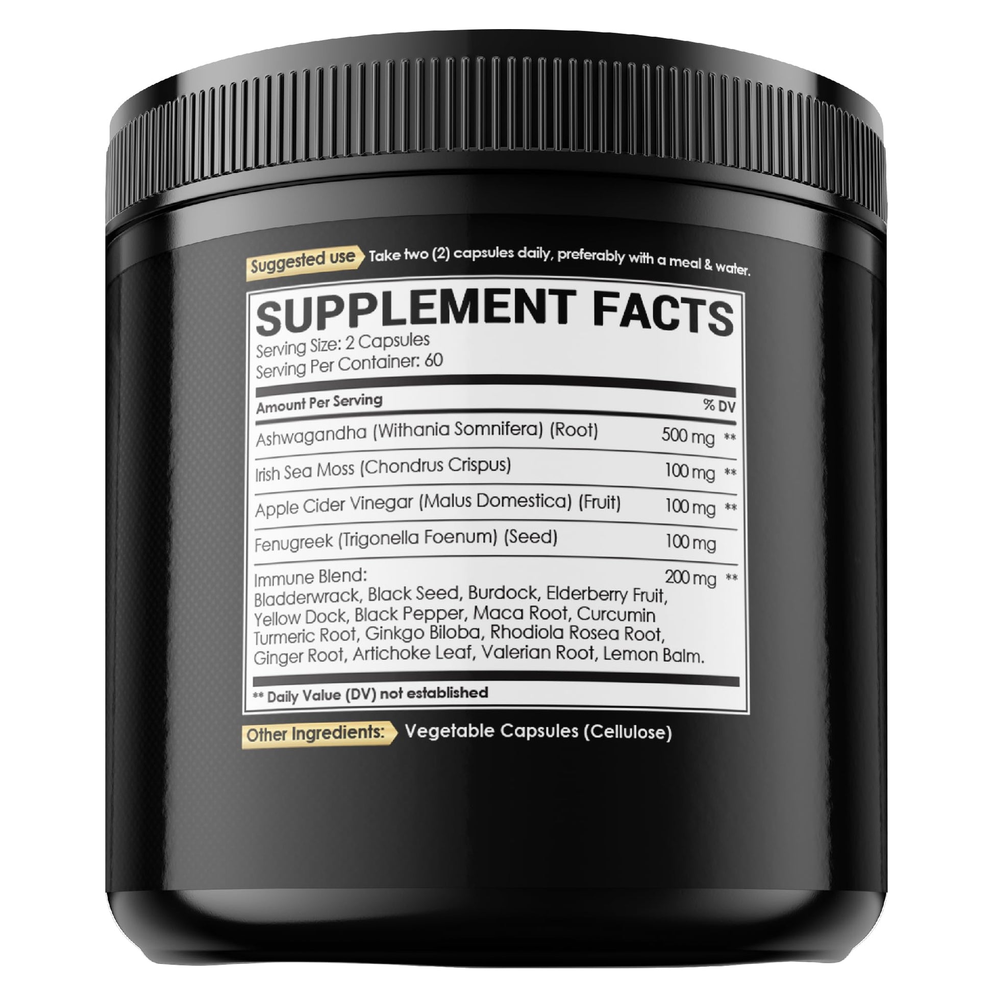 NUQIIT Organic Ashwangdha Capsules 15000mg Irish Sea Moss Apple Cider Vinegar & More - Support Brain Health, Strength & Immune System - 120 Vegan Capsules NUQIIT buy supplements Au