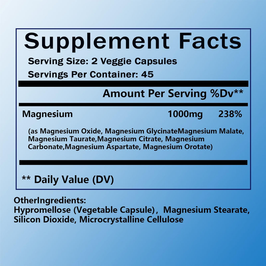 Nutrapure Magnesium Complex 7 Elemental Supplement - Magnesio Complex 1000mg Forms Including Glycinate, Citrate, Malate, Taurate Chelated | Energy Support | Vegan Non-GMO, 90 Capsules (2) WSJAWH buy supplements Au