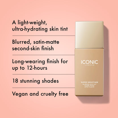 ICONIC LONDON Super Smoother Blurring Skin Tint | Light to Medium Coverage, Hydrating, Ultra-Lightweight Tinted Moisturizer, Cruelty-Free, Vegan Makeup (Neutral Light) 1.01 Fl oz ICONIC LONDON buy supplements Au
