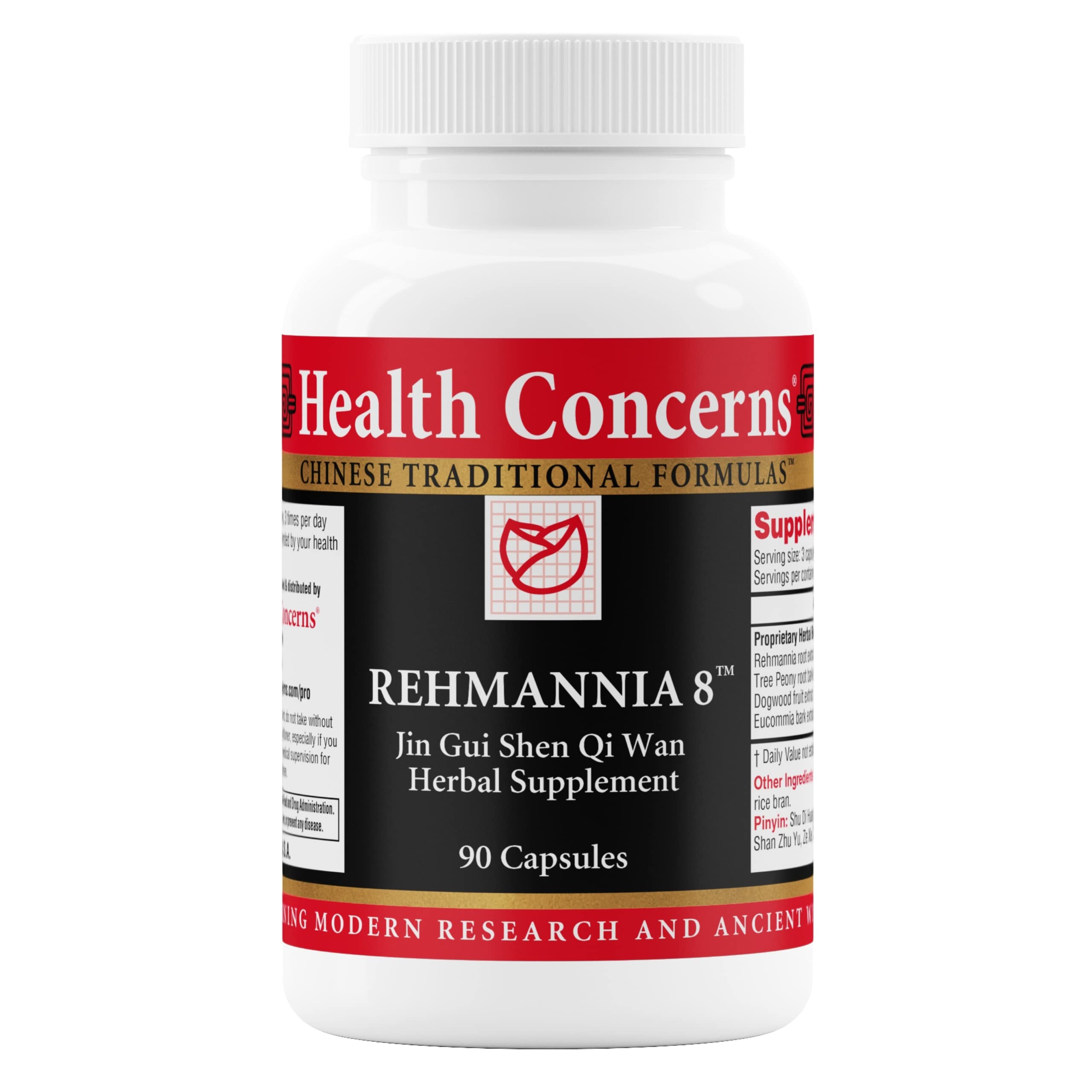 Health Concerns Rehmannia 8 - Kidney Cleanse Detox & Repair Supplement - Back Discomfort & Urinary Tract Health for Women & Men - Traditional Chinese Herbal Formula for Backaches - 90 Capsules Health ConcernsBuy Supplements Australia