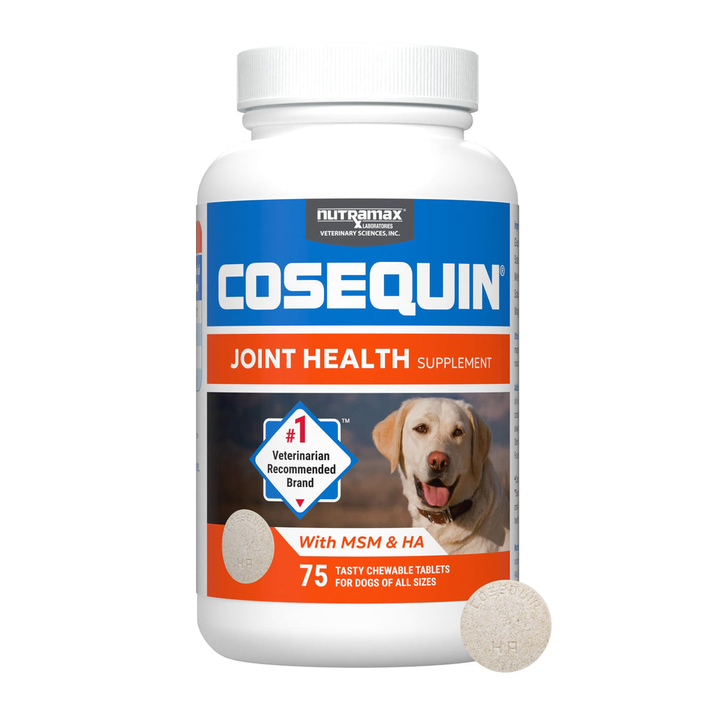Nutramax Cosequin for Dogs Joint Health Supplement, Contains Glucosamine for Dogs, Plus Chondroitin, MSM and HA, Supports Healthy Joints, Chewable Tablets, 75 Count Nutramax LaboratoriesBuy Supplements Australia