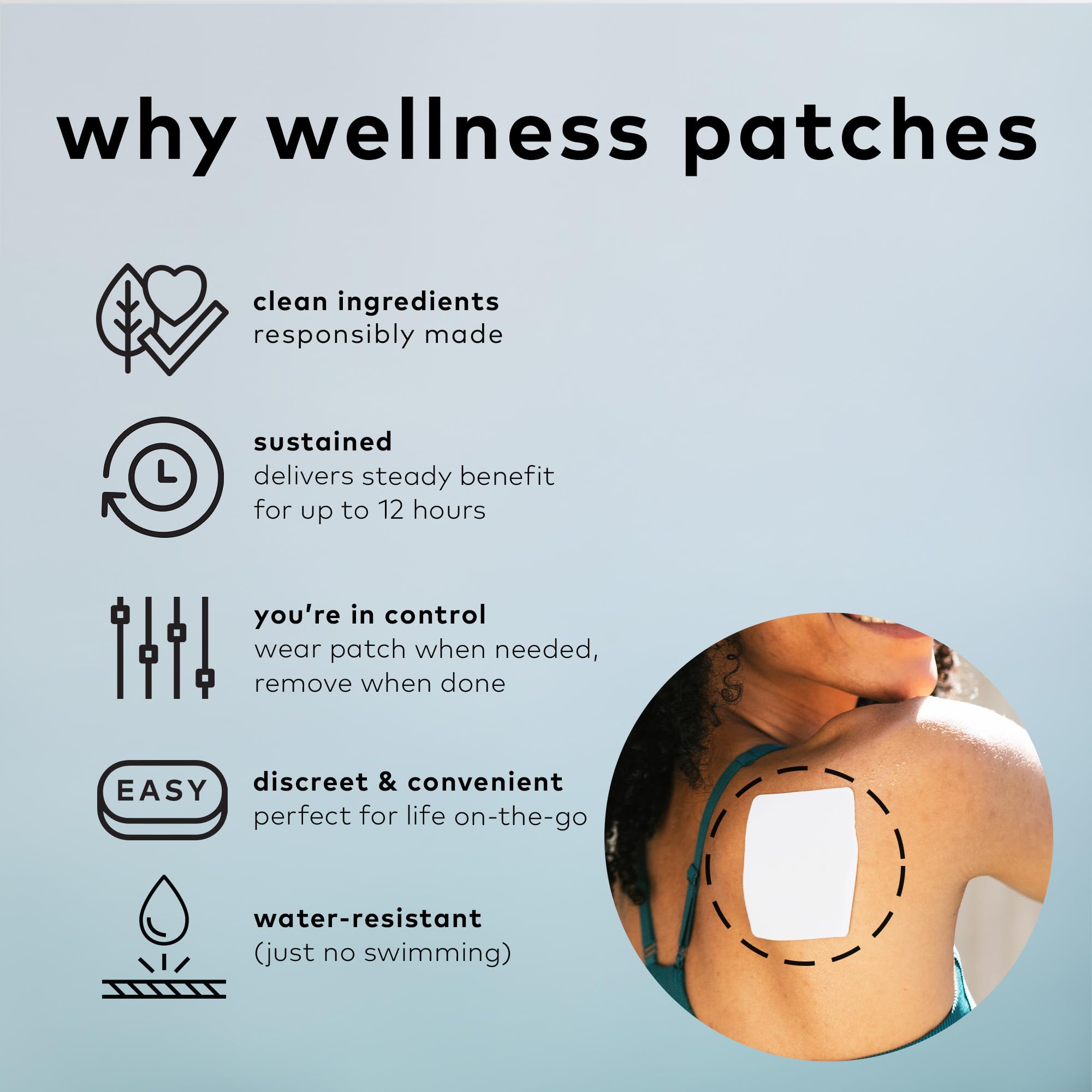 The Good Patch Muscle Pain Relief Patches, Natural Patch with Menthol, Lavender, Arnica and Aloe Vera, Sustained Release, Plant Powered Wearable Wellness, For Back, Neck, Arms, Legs (16 Total Patches) The Good PatchBuy Supplements Australia