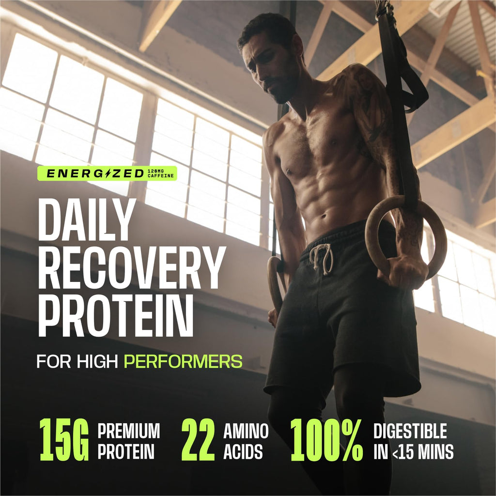 Frog Fuel Power Energized Complete Protein Shot, 15g, Nano Hydrolyzed & Grass Fed, 80mg Caffeine, Gluten Free, Fat & Sugar Free, 22 Amino Acids,