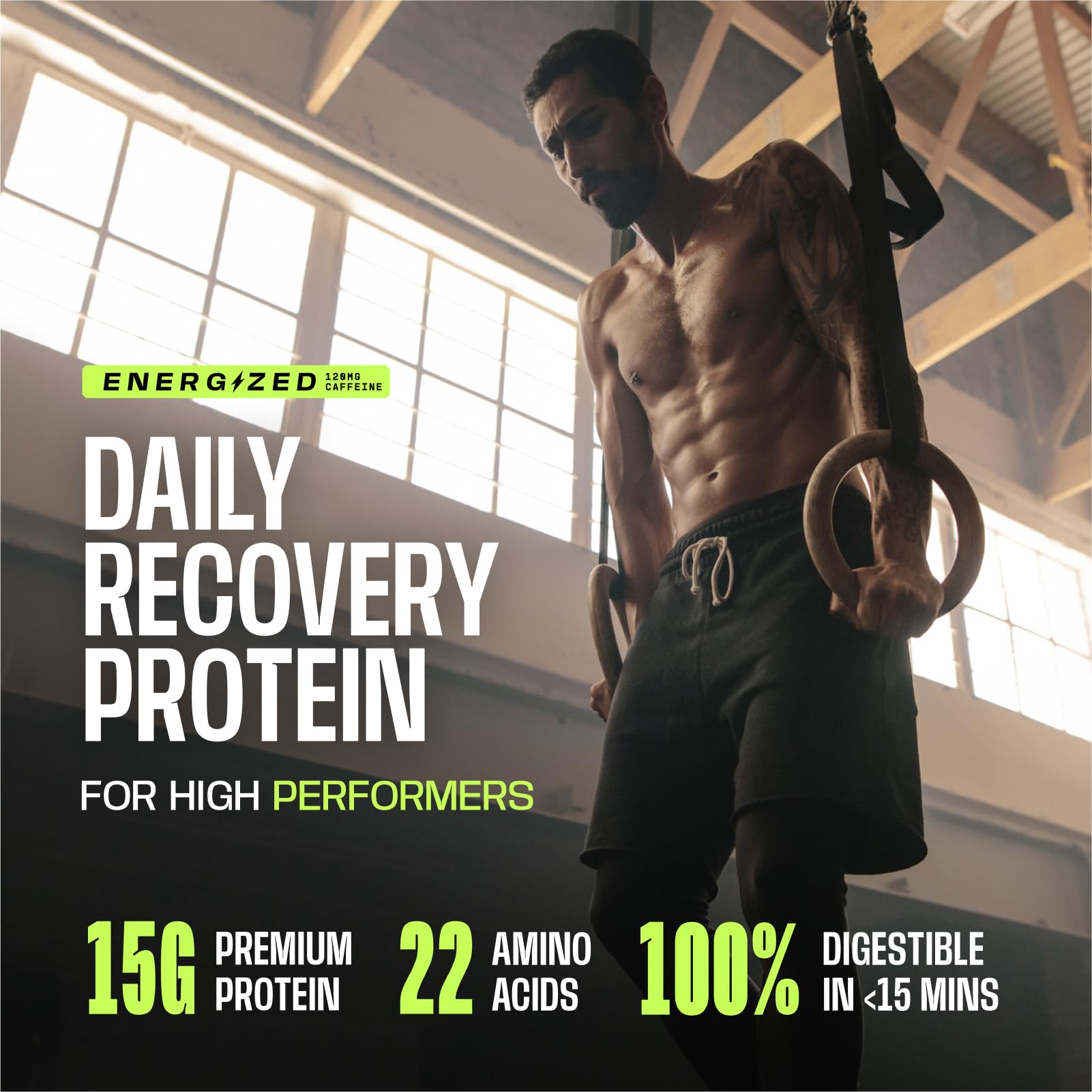 Frog Fuel Power Energized Complete Protein Shot, 15g, Nano Hydrolyzed & Grass Fed, 80mg Caffeine, Gluten Free, Fat & Sugar Free, 22 Amino Acids,