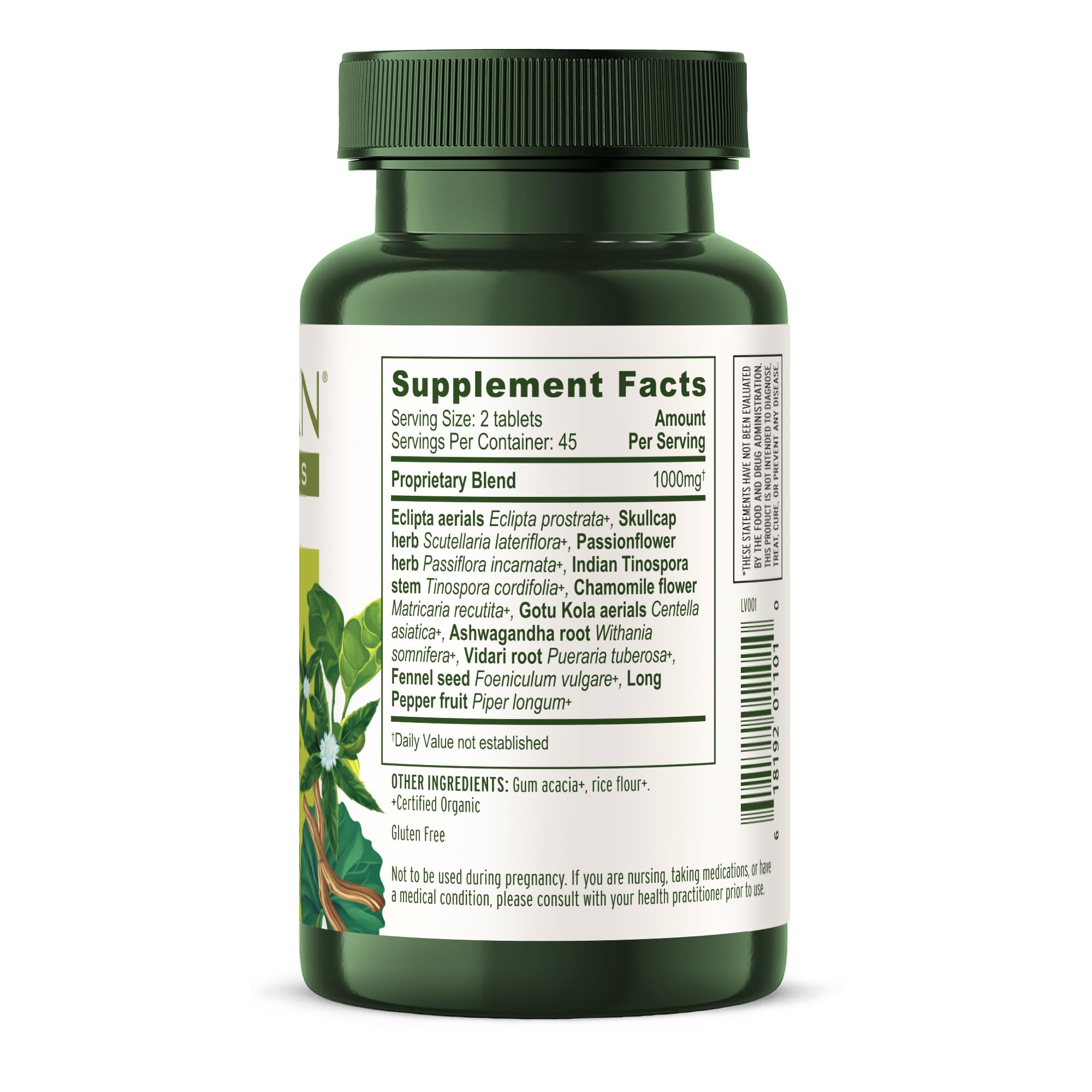 Banyan Botanicals Organic Tranquil Mind – Nervous System Support & Physical Relaxation Supplement – with Skullcap, Passionflower & Gotu Kola – Non-Drowsy Systemic Grounding – 90 Tablets – USDA Organic Banyan BotanicalsBuy Supplements Australia