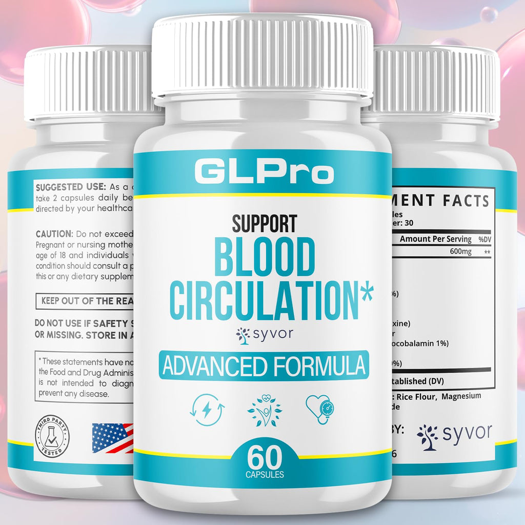 GLPro Blood Capsules, Official GLPro Blood Health Support Pills with All Natural Ingredients, Advanced Formula Supplement with Maximum Strength Premium Vitamins for Women and Men (60 Capsules) SyvorBuy Supplements Australia