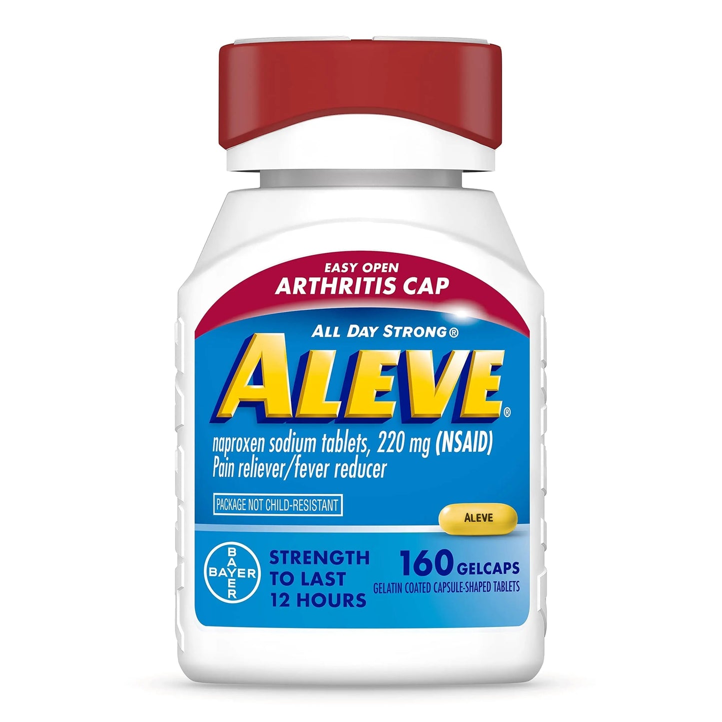 Aleve Gelcaps with Easy Open Arthritis Cap, Naproxen Sodium, Medication for Arthritis Pain, 160 Count AleveBuy Supplements Australia