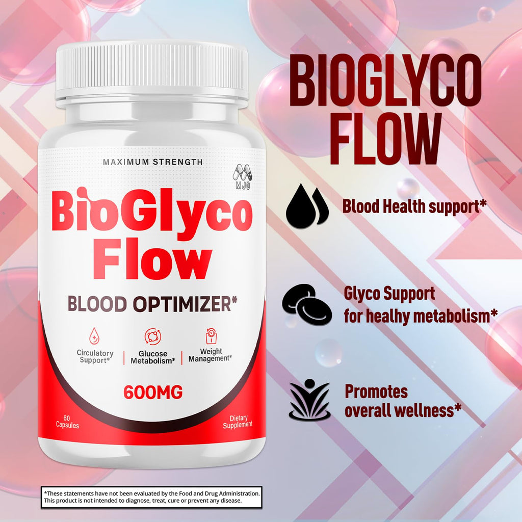 (3 Pack) BioGlyco Flow Blood Optimizer Capsules, Official BioGlyco Flow Pills with All Natural Ingredients, Advanced Health and Wellness Supplement with Maximum Strength Multivitamins (180 Capsules) MJO buy supplements Au