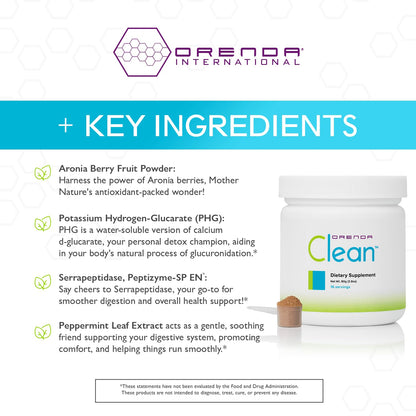 Orenda Clean - Peptizyme-SP EN, Aronia Berry, Aloe Vera and More for Digestive Support - Nutrient-Rich Supplement for Wellness - 80g, 16 Servings Orenda International buy supplements Au