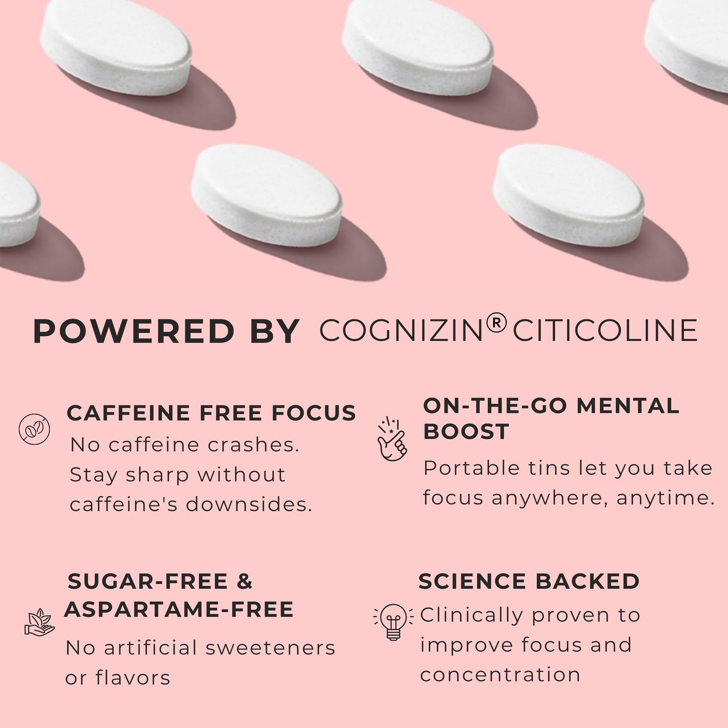 NOOZ Focus Mints Refill Bag - Caffeine-Free Brain Booster for Mental Clarity-Tangerine & Lemon Flavor | Sugar-Free, Travel-Friendly Supplement with Vitamin C, B6, B12 - Non-GMO, Clean Label, 150 Mints NOOZBuy Supplements Australia
