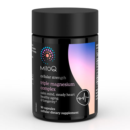 MitoQ Triple Magnesium Complex | Magnesium Glycinate, Taurinate, Oxide with GABA for Heart Health, Stress Management, & Deeper Sleep | High Absorption | 90 Capsules MitoQ buy supplements Au