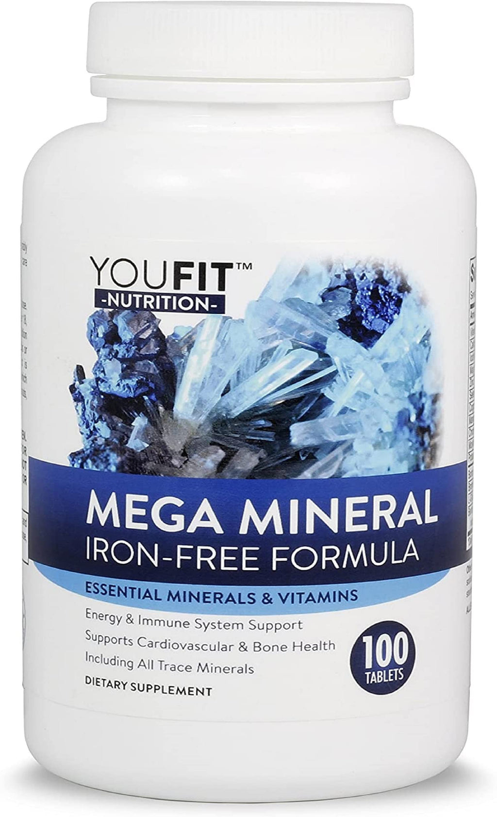Mega Minerals Supplement by Youfit Nutrition | Trace Minerals | Premium Formula with Source of Minerals and Immune Health Support | Iron Free | All in One